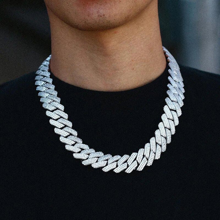 6Mm-20Mm S925 Moissanite Diamond Iced Prong Cuban Chain