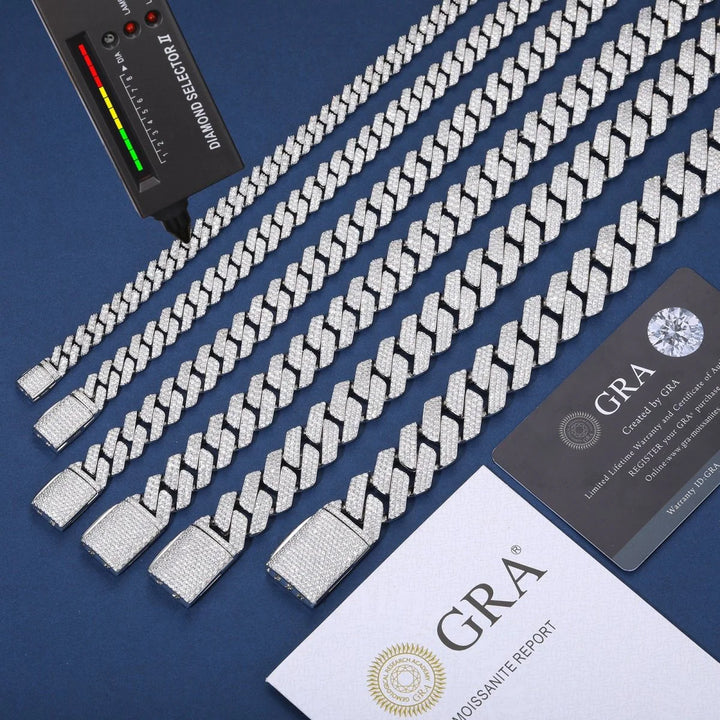 6Mm-20Mm S925 Moissanite Diamond Iced Prong Cuban Chain